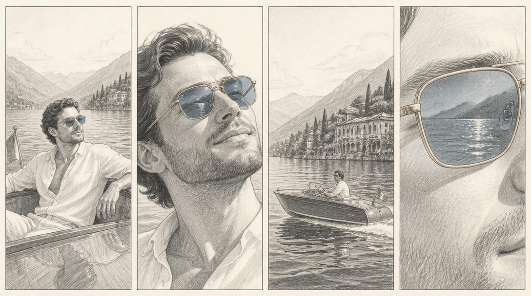Selected storyboard for the cinematic ad